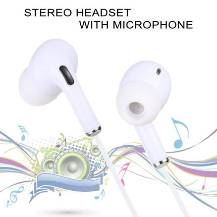 Practical In-Ear Wired Earphones for Everyday Use white stereo headset with microphone and Type-C jack for commuting and calls