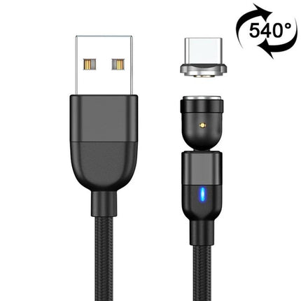 Reliable USB-C Cable for Everyday Device Charging Needs - nylon braided magnetic USB-A to USB-C cable with 540° swivel connector