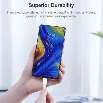 USB-C to USB Cable for Everyday Device Charging and Transfers showing hand plugging cable into smartphone highlighting superior durability and 6A fast charging support