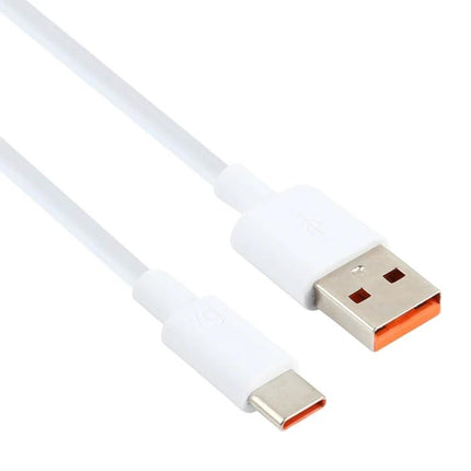 USB-C Data Cable for Everyday Device Charging and Transfers — white 6A charging and data transfer cable with USB-A to USB-C connectors