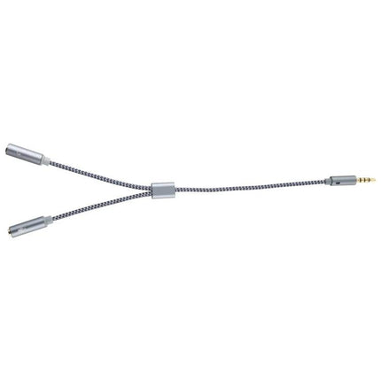 HY191 Cable for Everyday Audio and Microphone Connections – braided 3.5mm to dual headset/mic splitter with gold-plated plug for phones and laptops
