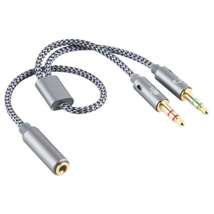 Compact Audio Cable for Daily Device Connections and Calls — braided 3.5mm gold‑plated audio splitter for phone to car aux and headphones