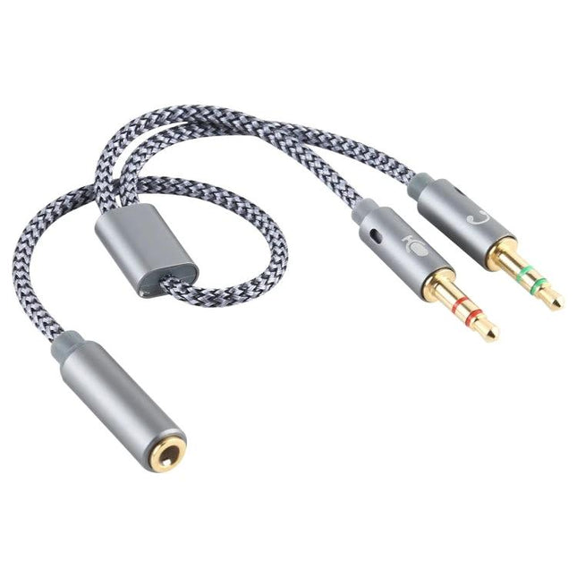 Compact Audio Cable for Daily Device Connections and Calls — braided 3.5mm gold‑plated audio splitter for phone to car aux and headphones