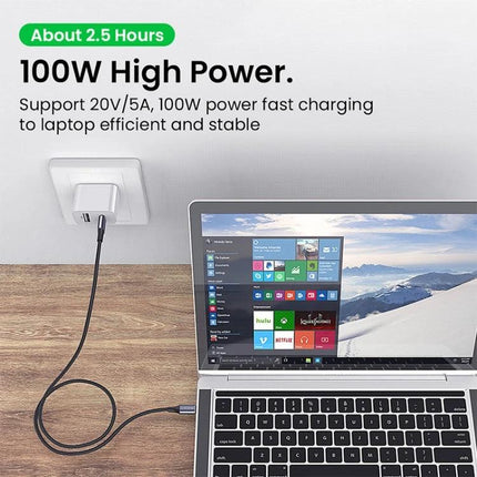 Practical 0.5m USB-C Cable for Home and Travel Connections charging laptop on a desk with 100W fast power and compact cable length