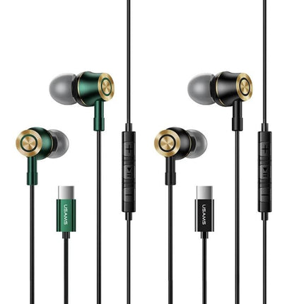 USAMS Wired Earphones for Everyday Music and Travel with HD Mic and Inline Controls for Commute and Travel