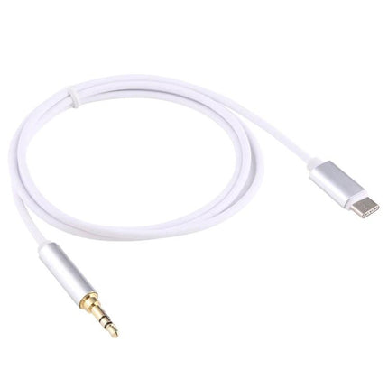 Essential Adapter Cable for Everyday Phone Audio Connections - white USB-C to 3.5mm audio adapter cable for wired earbuds and speakers