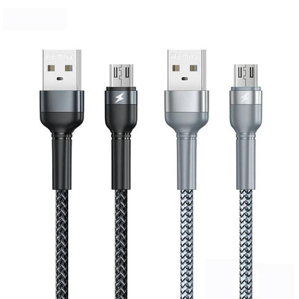 REMAX Cable for Everyday Device Charging and Data Needs - braided USB to Micro USB charging and data transfer cable, two colors