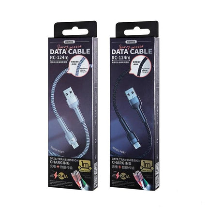 REMAX Cable for Everyday Device Charging and Data Needs - braided USB to Micro USB charging and data cable packaged retail box