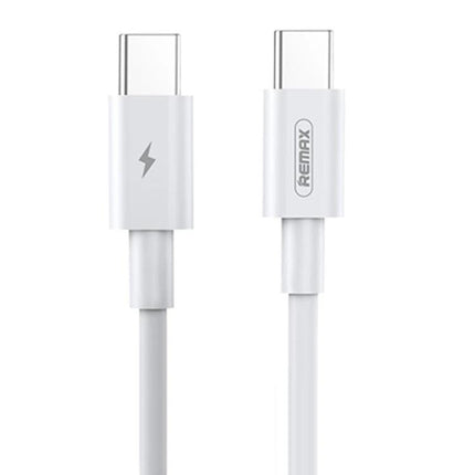 REMAX Type-C Charging Cable for Everyday Device Connections at Home - white USB-C to USB-C cable for charging and data transfer