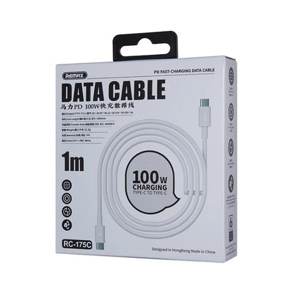 REMAX Type-C Charging Cable for Everyday Device Connections at Home - 1m white 100W PD data cable in retail box