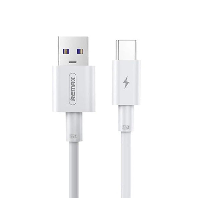 REMAX USB-C Charging Cable for Everyday Device Use – white USB-A to USB-C cable for charging and data transfer