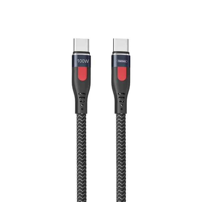 REMAX Cable for Daily Device Charging at Home or Travel - braided Type-C to USB-C 100W charging cable for smartphone and laptop