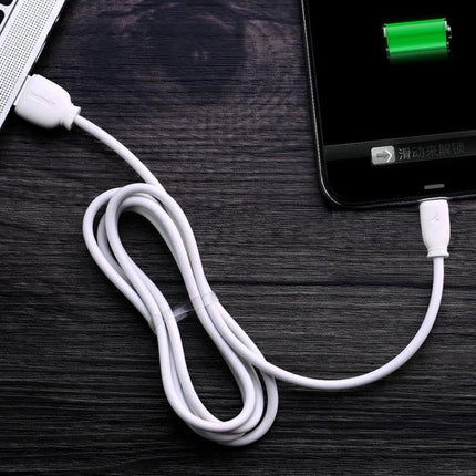 Remax USB-C Charging Cable for Daily Device Charging connected to smartphone showing charging icon on desk