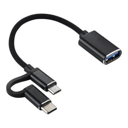 Adapter Cable for Connecting USB Drives to Phones Daily - OTG Micro USB and Type-C to USB-A adapter cable for file transfer