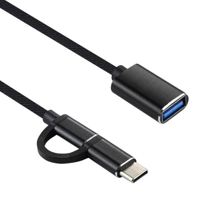 Adapter Cable for Connecting USB Drives to Phones Daily – USB OTG Type-C/Micro USB adapter cable for accessing drives and peripherals on phone