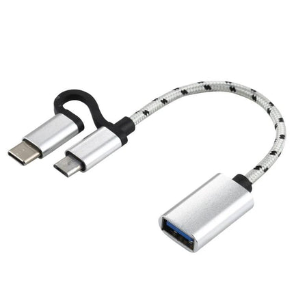 Adapter Cable for Connecting USB Drives to Phones Daily - OTG USB Type-C and Micro USB to USB-A adapter cable for phone file access