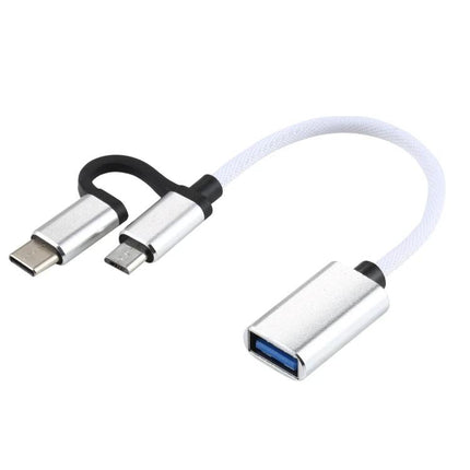 Adapter Cable for Connecting USB Drives to Phones Daily - OTG USB-A female to Micro USB and Type-C adapter cable for phone/tablet file access