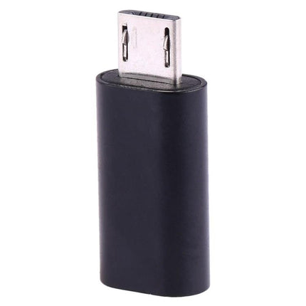 USB-C to Micro USB Adapter for Everyday Device Connections compact black adapter showing Micro USB plug for charging and data transfer