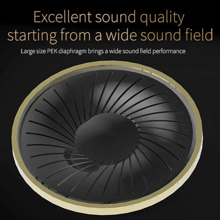 KZ Hanging-Ear Sports Earphones With Inline Mic For Jogging showing large PEK diaphragm for wide sound field and quality