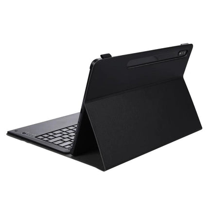 Leather Case with Detachable Bluetooth Keyboard for Samsung Galaxy Tab S7 Series - black folio stand with removable magnetic keyboard