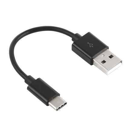 Compact USB-C Cable for Daily Device Charging and Syncing – compact black USB-A to USB-C short cable for charging and syncing
