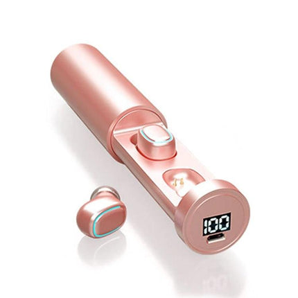 True Wireless Earbuds With Touch Display Charging Case rose gold ergonomic sweat-resistant earbuds with digital battery display