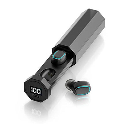 True Wireless Earbuds With Charging Case For Commuting C1 Bluetooth 5.0 TWS with touch controls and digital display