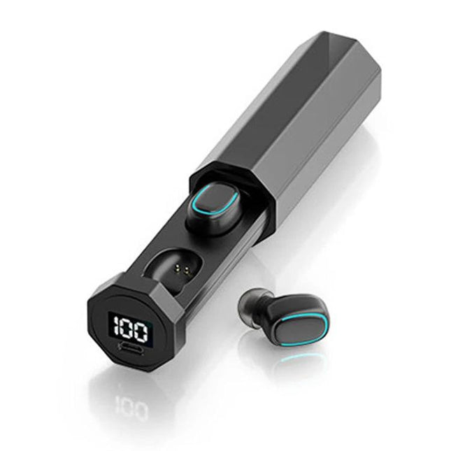 True Wireless Earbuds With Charging Case For Commuting C1 Bluetooth 5.0 TWS with touch controls and digital display