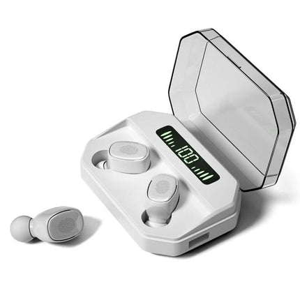 True Wireless Touch Earbuds With Charging Case And Display white Bluetooth 5.0 TWS earbuds with digital battery display