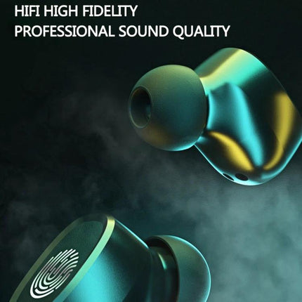 True Wireless Touch Earbuds With Charging Case And Display in teal, Bluetooth 5.0 TWS earbuds with touch controls and battery display