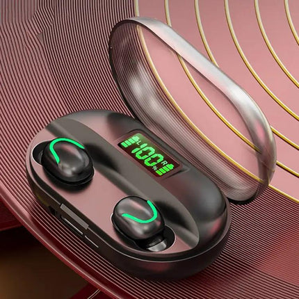 T2 Bluetooth 5.0 TWS Touch Digital Display True Wireless Bluetooth Earphone with Charging Box, T2 (Black)