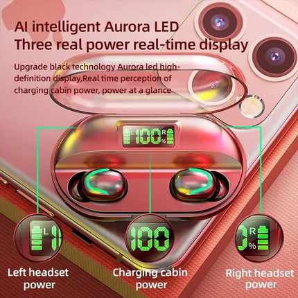 T2 Bluetooth 5.0 TWS Touch Digital Display True Wireless Bluetooth Earphone with Charging Box, T2 (Black)