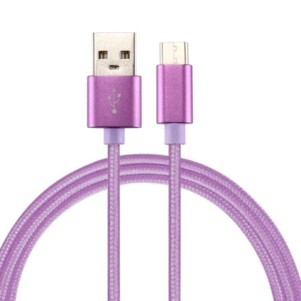 Knit USB-C Cable for Everyday Device Charging and Syncing — purple knit Type-C charging and syncing cable, lightweight commute and laptop use