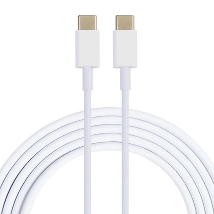 Alt Tag: USB-C to Type-C Cable for Daily Home and Travel Charging - white durable charging cable with dual USB-C connectors, ideal for home and travel, 1m length