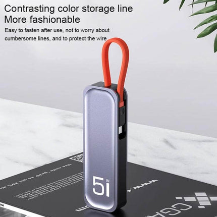 ROCK USB-C Docking Station with HDMI and USB Expansion Ports compact 5-in-1 portable hub with orange loop and USB 3.0 for mobile workstation