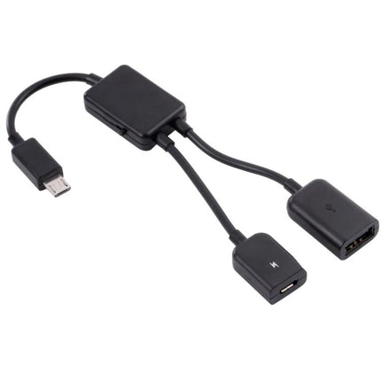 Compact Adapter for Daily USB Connections on Your Mobile Device - black multiport USB OTG hub for phone/tablet with keyboard, mouse and USB drive support
