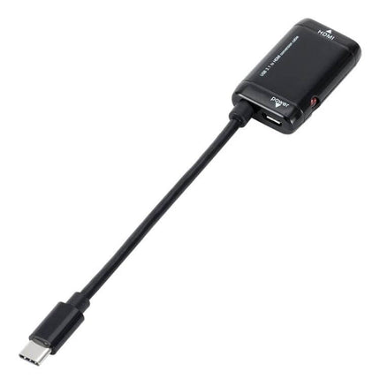 USB-C to HDMI Adapter Cable for 1080P HD Video Output - black compact adapter cable for streaming from USB-C phones or laptops to TV, monitor, or projector