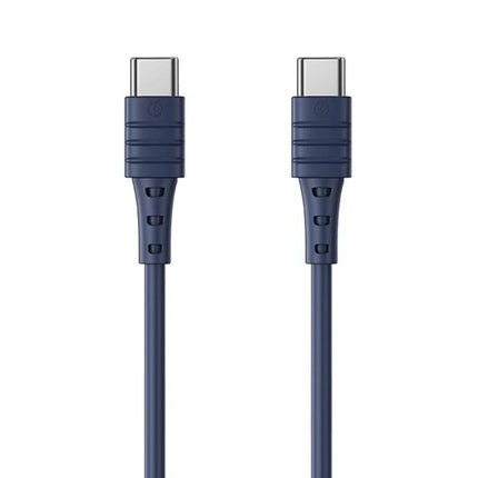 REMAX USB-C to USB-C Cable for Daily Device Charging at Home - navy durable charging cable with reinforced connectors and smart chip