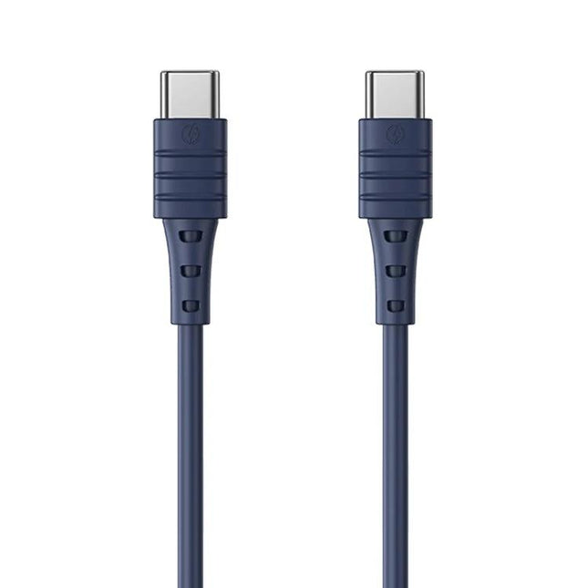 REMAX USB-C to USB-C Cable for Daily Device Charging at Home - navy durable charging cable with reinforced connectors and smart chip