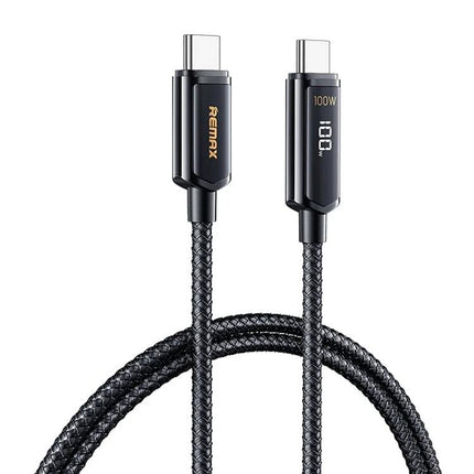 REMAX Cable for Everyday Device Charging and Syncing braided USB-C cable with 100W zinc alloy connectors for fast charging and syncing