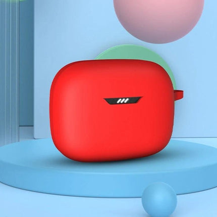 Silicone Case for JBL Tune Buds During Everyday Travel in red, slim protective cover for commuting and gym use