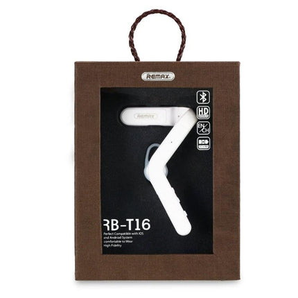 Bluetooth Headset For Hands Free Calls Lightweight Fit - white ergonomic Bluetooth earbud in brown retail box