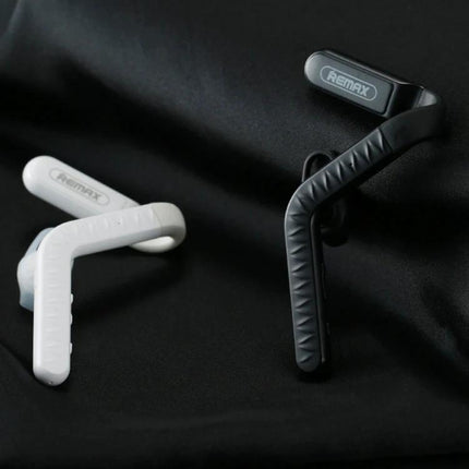 Bluetooth Headset For Hands Free Calls Lightweight Fit ergonomic white and black earbuds for daily commuting and remote meetings