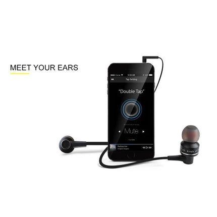Wired 3.5mm Earphones For Commuting Gym And Desk Use - durable stereo earbuds with 3.5mm jack shown with smartphone