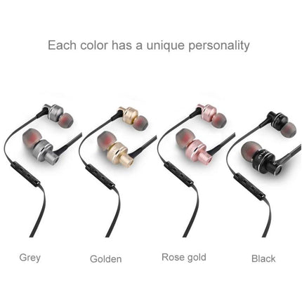 Wired 3.5mm Earphones For Commuting Gym And Desk Use showing grey golden rose gold and black color options