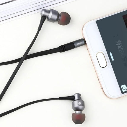 Wired Stereo Earphones With 3.5mm Jack For Commuting And Work ergonomic tangle-resistant earbuds with inline controls