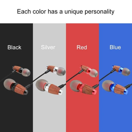 Wired In-Ear Earphones With 3.5mm Jack For Commuting And Calls showing black silver red blue color options