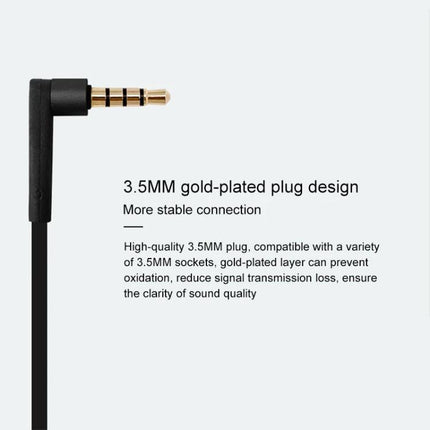 Wired 3.5mm In-Ear Earphones for Commuting and Gym Use showing gold-plated 3.5mm right-angle plug and cable