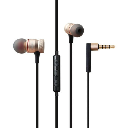 Wired 3.5mm In-Ear Earphones for Commuting and Gym Use with metal housings, inline remote, angled 3.5mm jack
