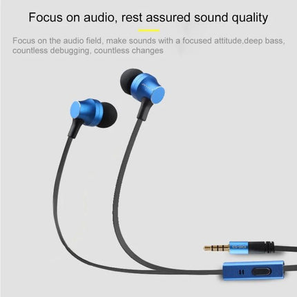 Wired Earphones With 3.5mm Jack For Everyday Commute And Calls blue ergonomic in-ear earphones with inline mic and 3.5mm plug
